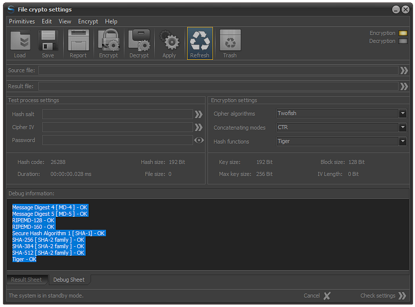 FPS - Cipher algorithm selection