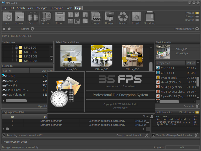 Profesional file encryptiion system quick Screen Shot
